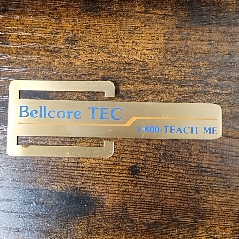 Bellcore TEC Gold Colored Bookmark 3.5"